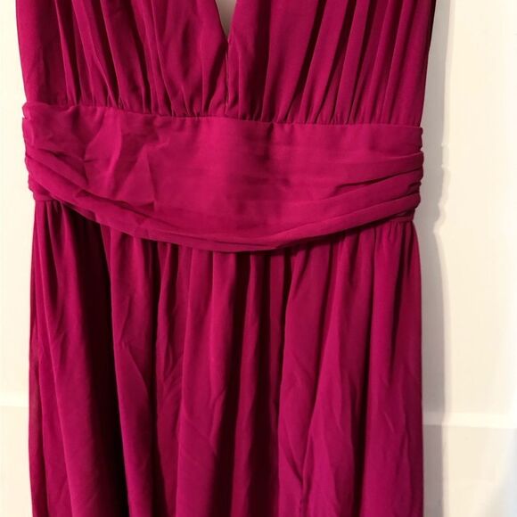 Lulu's Pink Ruched Long Dress - Picture 2 of 6